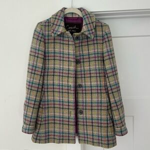Coach Women's Plaid Pea Coat - Multicolor